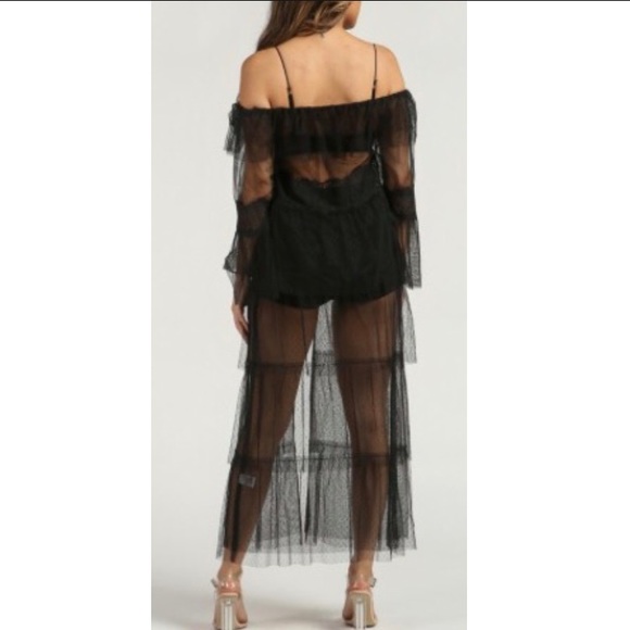 “Isabella” Sheer Maxi Cover Up - Picture 4 of 5